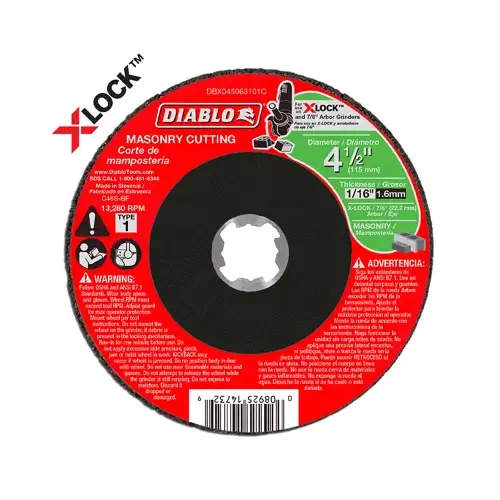 Diablo X-Lock Masonry Cut Off Blade, Type 1, 4-1/2 x 1/16-In.