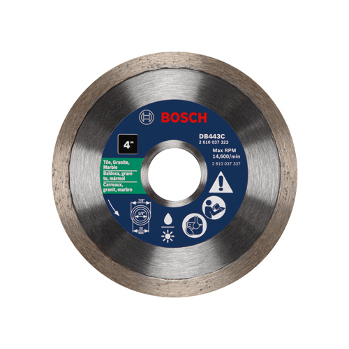 Robert Bosch Tool Corp DB443C Continuous Rim Diamond Blade, 20mm, 4-In.