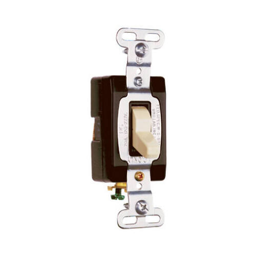 Toggle Switch, SP, Grounding, Ivory, 120/277-Volt, 20-Amp