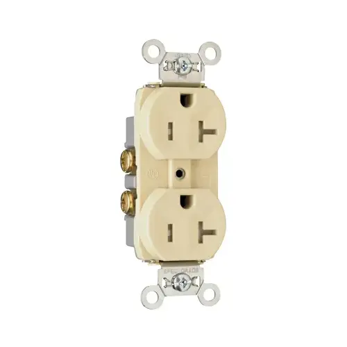 Duplex Receptacle, Tamper-Resistant, Ivory, 20-Amp, 125-Volt