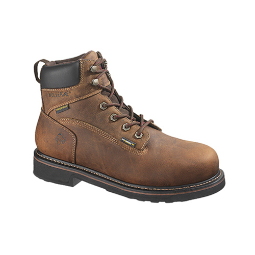 WOLVERINE WORLDWIDE W10080 10.5EW Brek Waterproof Boots, Extra Wide, Brown Leather, Men's Size 10.5