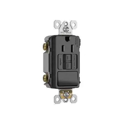 PASS & SEYMOUR 1597SWTTRBKCCD4 GFCI Receptacle/Single-Pole Switch, 15A, Black