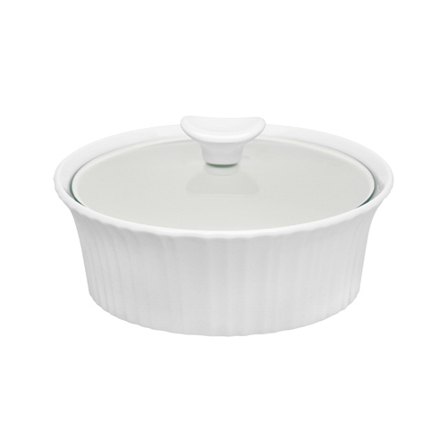 INSTANT BRANDS LLC HOUSEWARES 1105932 Casserole Dish With Glass Lid, French White III, 1.5-Qt.