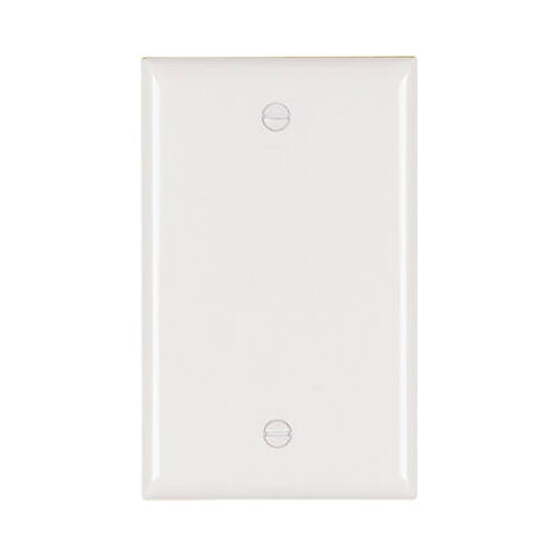 1-Gang Blank Wall Plate, Nylon, White