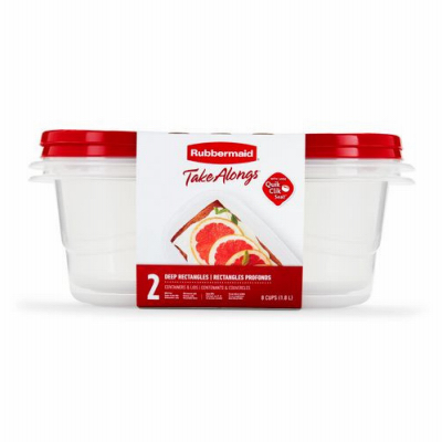 Rubbermaid 2086750 TakeAlongs Food Storage Containers, 8 Cup  pair