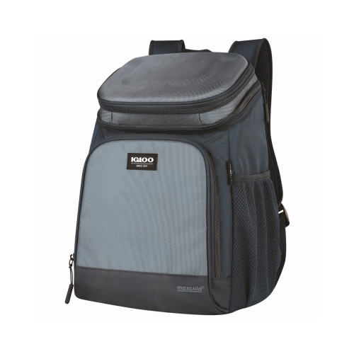 IGLOO CORPORATION 66122 MaxCold Evergreen Hardtop Backpack Cooler, Blue, 18 Can Capacity