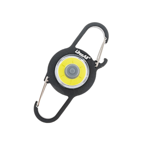 PROMIER PRODUCTS INC LA-ALUSKEY-12/48 Carabiner Key Chain With Bottle Opener & COB LED Light