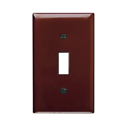 TradeMaster TP Wallplate, 4.6875 in L, 2.937 in W, 1 -Gang, Nylon, Brown