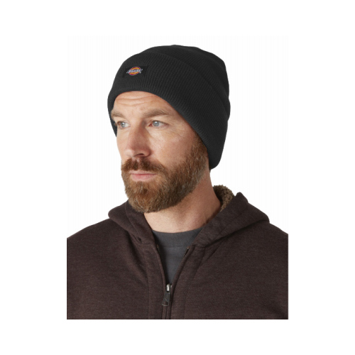 Men's Acrylic Cuffed Beanie Hat, Black