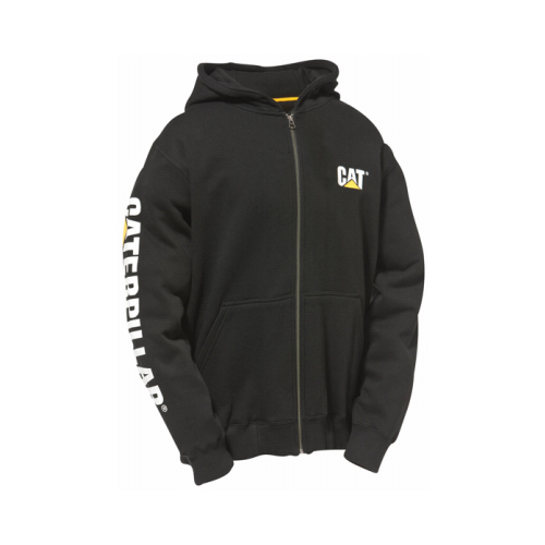 SUMMIT RESOURCE INTL LLC W10840-016-M Caterpillar Full Zip Hooded Sweatshirt, Black, Medium