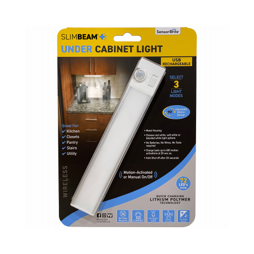 SLIMBEAM+ Under Cabinet LED Light, Rechargeable (No wiring), Motion Activated - pack of 4