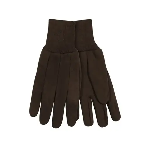 Heavyweight Jersey Gloves, Polyester Cotton, Brown, Men's XL - pack of 12