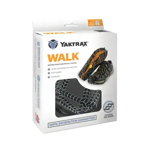 Yaktrax 08603 Shoe Traction Device, Lightweight, Unisex, M, Spikeless, Black