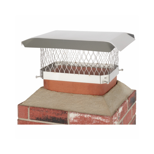 SHELTER SCSS913 Chimney Cap, Stainless Steel, Fits Duct Size: 7-1/2 x 11-1/2 to 9-1/2 x 13-1/2 in