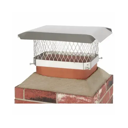 SHELTER SCSS913 Chimney Cap, Stainless Steel, Fits Duct Size: 7-1/2 x 11-1/2 to 9-1/2 x 13-1/2 in Galvanized