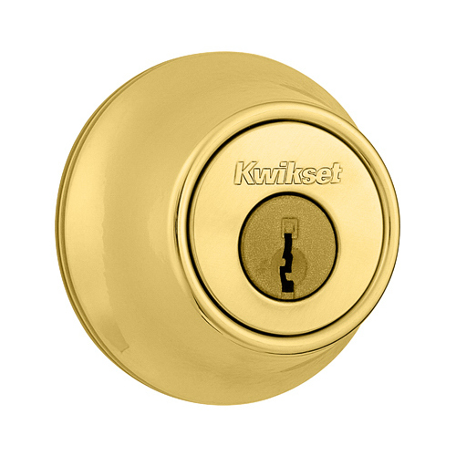 Deadbolt, Different Key, Steel, Polished Brass, 2-3/8 to 2-3/4 in Backset, Pin, Tumbler Keyway - pack of 3