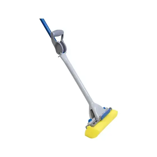 058MB-4 Roller Mop, Cellulose Sponge Mop Head, Steel Handle Blue/White