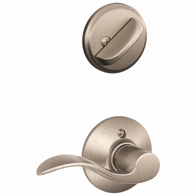 Schlage F59ACC619RH Handleset Modern Satin Nickel Right Handed Satin Nickel