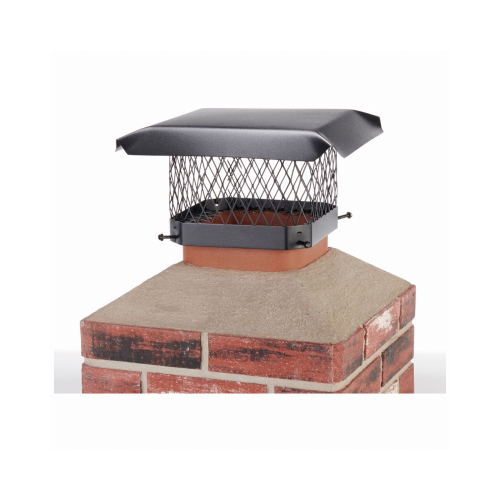 SHELTER SC99 Chimney Cap, Steel, Black, Powder-Coated, Fits Duct Size: 7-1/2 x 7-1/2 to 9-1/2 x 9-1/2 in