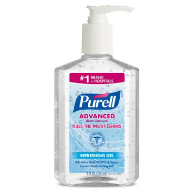 PURELL 3015-12-CMR 4102-12-S Advanced Hand Sanitizer, Citrus, Clear, 8 oz Pump Bottle