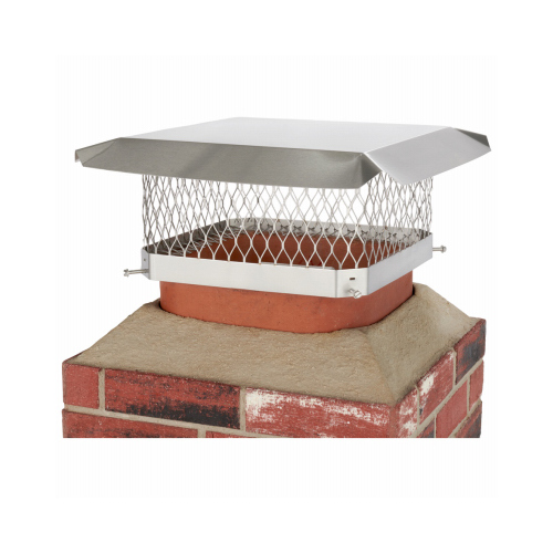 Chimney Cap, Stainless Steel, Fits Duct Size: 11-1/2 x 11-1/2 to 13-1/2 x 13-1/2 in