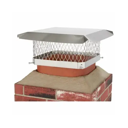 SHELTER SCSS1313 Chimney Cap, Stainless Steel, Fits Duct Size: 11-1/2 x 11-1/2 to 13-1/2 x 13-1/2 in Galvanized