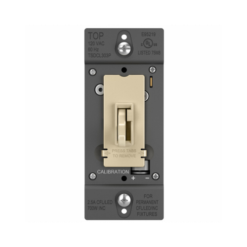 Legrand Toggle Slide Dimmer, 300-Watt, CFL/LED/Incandescent, Ivory