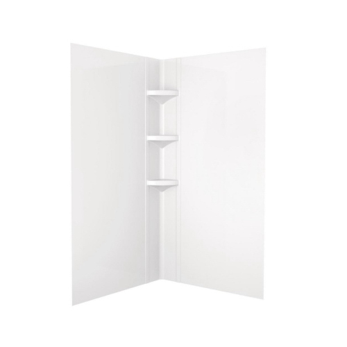 Neo Angle Corner Shower Wall Set, Bright White Gloss, 38 x 38-In., 3-Pc.