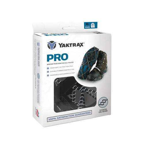 IMPLUS FOOTCARE-YAKTRAK DIV 08615 Pro Series Shoe Traction Device, Unisex, XL, Spikeless, Black