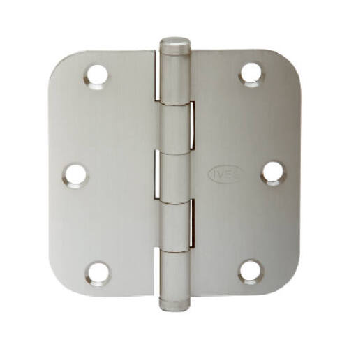 Schlage Residential SC3P1011F619E Steel 3-1/2" x 3-1/2" 5/8 Radius Hinge Carded 3 Pack Satin Nickel Finish