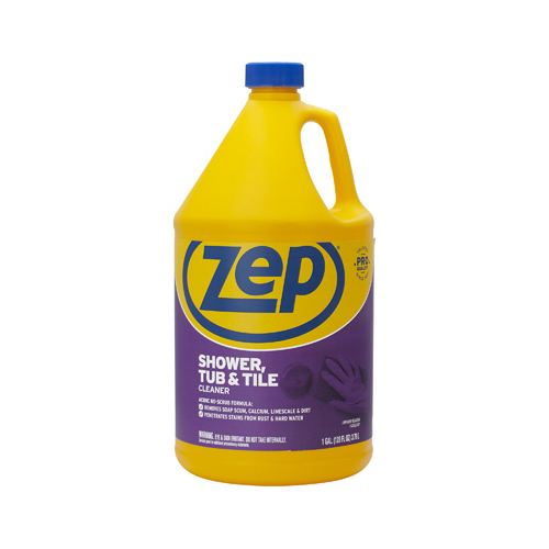 ZEP ZUSTT128 Shower Tub and Tile Cleaner, 1 gal Bottle, Liquid, Pleasant, Light Yellow