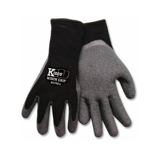 Protective Gloves, Men's, M, 11 in L, Wing Thumb, Knit Wrist Cuff, Acrylic, Black