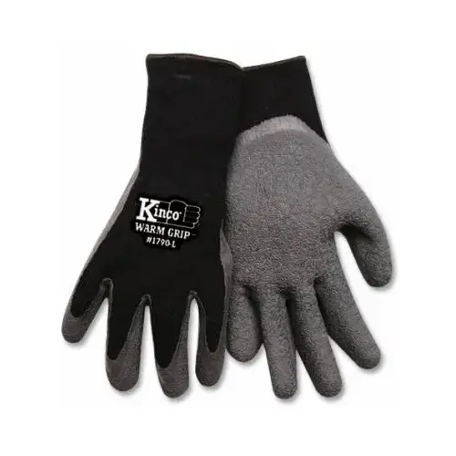Warm Grip 1790-L Protective Gloves, Men's, L, 11 in L, Wing Thumb, Knit Wrist Cuff, Acrylic, Black