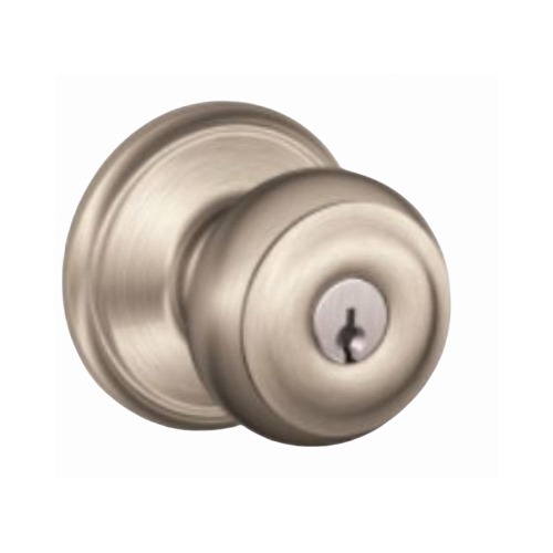 Georgian Series Keyed Entry Knob, Brass/Zinc, Satin Nickel - pack of 4