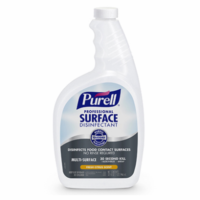 PURELL 3342-06 Professional Surface Disinfectant, 32 fl-oz Capped Bottle with 2 Spray Triggers, Liquid, Citrus