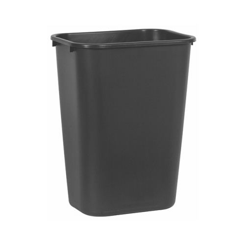 2957 Waste Basket, 41.25 qt Capacity, Plastic, Black, 19-7/8 in H