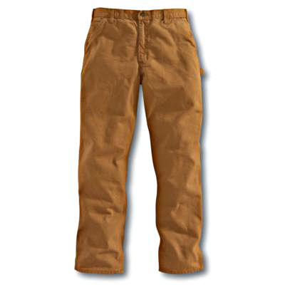 CARHARTT B11-BRN-32X30 Dungaree Work Pants, Washed Duck, Loose Original Fit, Brown, 32 x 30-In.