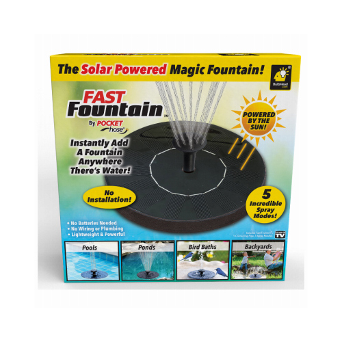 Pocket Hose 16111-8 Fast Fountain, Plastic, Black, Smooth