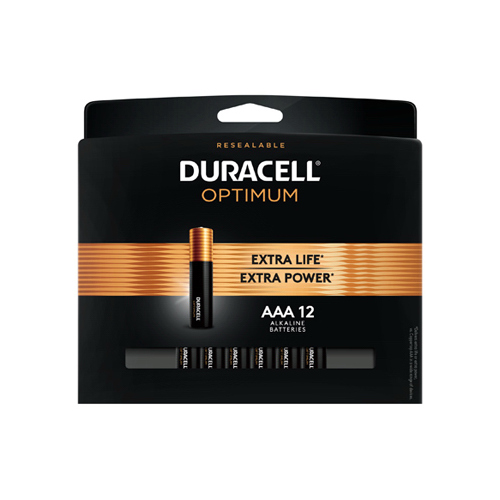 DURACELL 004133303284 32665 Optimum Battery, 1.5 V Battery, AAA Battery, Alkaline - pack of 12