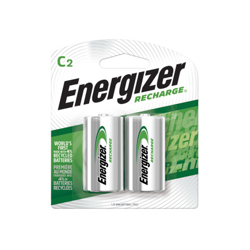 Energizer NH35BP2(R2) Rechargeable Battery, 1.2 V Battery, 2500 mAh, C