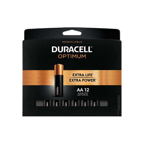 DURACELL 004133303260 32580 Optimum Battery, 1.5 V Battery, AA Battery, Alkaline - pack of 12