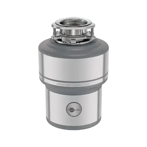 InSinkErator 78234 Evolution Excel Series Garbage Disposal, 40 oz Grinding Chamber, 1 hp Motor, 120 V, Stainless Steel Light Gray