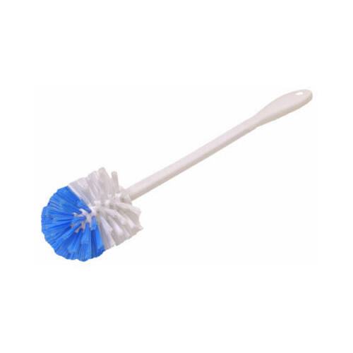 QUICKIE 304ZQK 304 Toilet Bowl Brush, Poly Fiber Bristle, Blue/White Bristle, White Handle