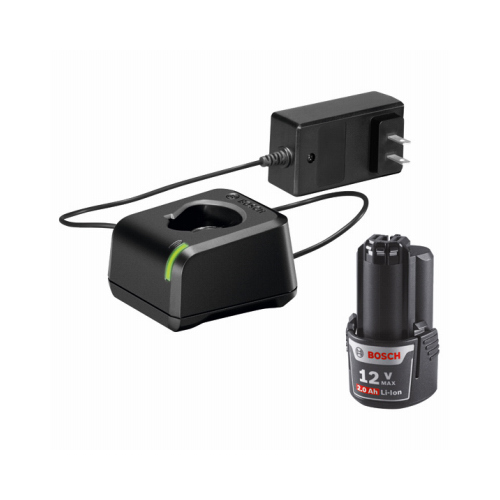 Bosch GXS12V-01N12 Battery and Charger Starter Kit, 12 V Battery, 2 Ah, 1 hr Charging