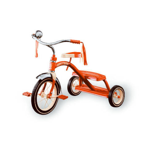 Radio Flyer 1 Dual Deck Tricycle, 2-1/2 to 5 years, Steel Frame, 12 x 1-1/4 in Front Wheel, 7 x 1-1/2 in Rear Wheel