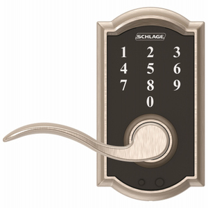 Schlage Residential FE695-V-CAM-ACC-619 Camelot Series Keypad Lock, Satin  Nickel, 2-3/8 x 2-3/4 in Backset