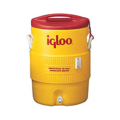 Igloo 00004101 400 Series Water Cooler, 10 gal Tank, Polyethylene, Red/Yellow