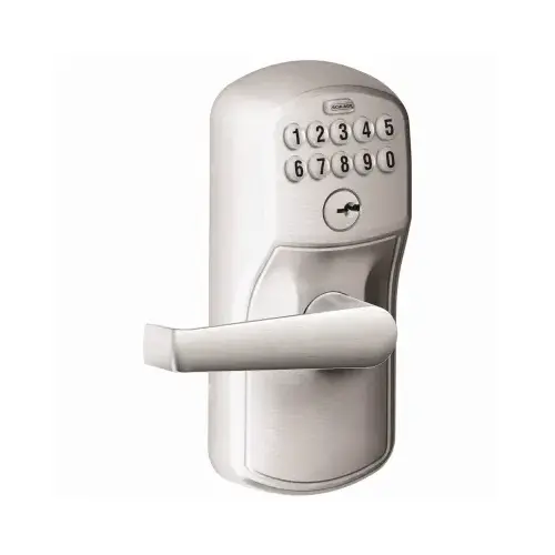 Keypad Lock with Flex-Lock, Metal, Satin, 2-3/8 x 2-3/4 in Backset