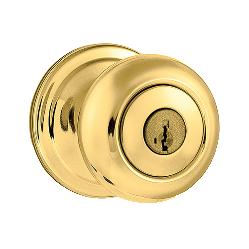 Signature Series Keyed Entry Knob, Metal, Polished Brass