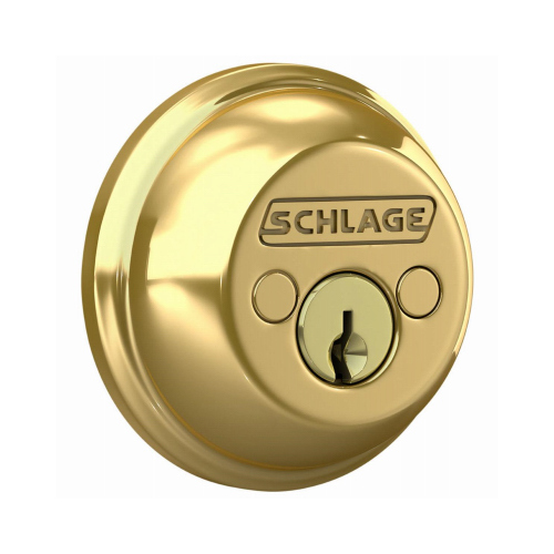 Schlage Lock Company B62NG505605 Double-Cylinder Deadbolt Lock, Bright Brass